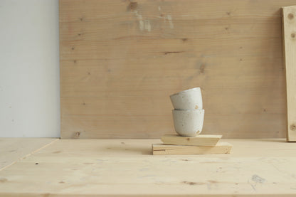 Handmade speckled stoneware ceramic sip cups covered in satin white glaze. Made with lots of love in Lithuania.
