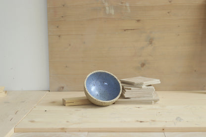 Porridge bowl / raw + blue