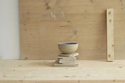 Porridge bowl / raw + blue